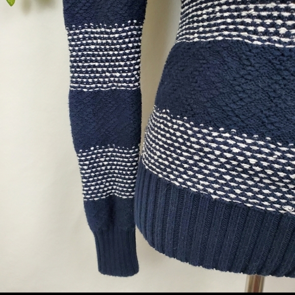 Fossil navy striped knit crewneck sweater - Picture 6 of 14